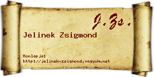 Jelinek Zsigmond névjegykártya